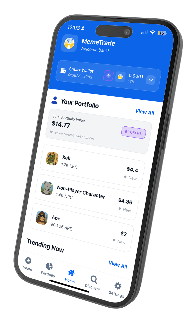 MemeTrade App Mockup